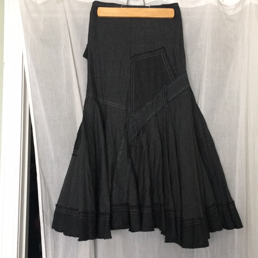 90s vintage wiggle skirt with kick ruffles